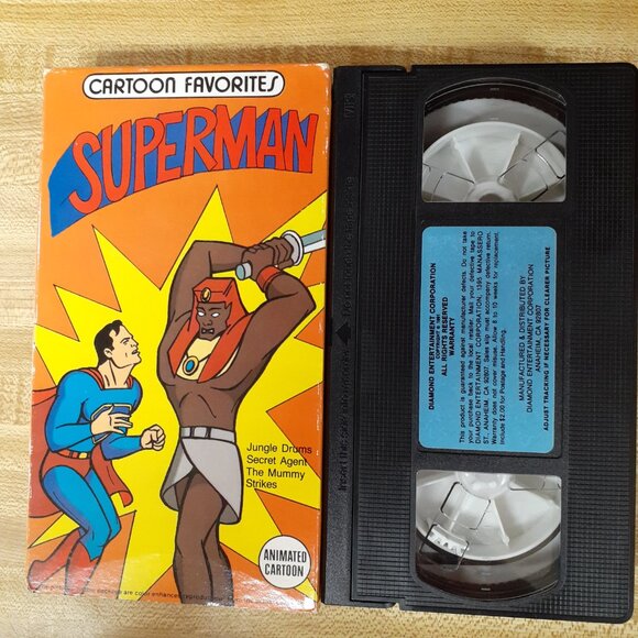 Superman Cartoon Classics VHS 1990 Diamond Entertainment Retro Jungle Drum Mummy - Picture 5 of 6